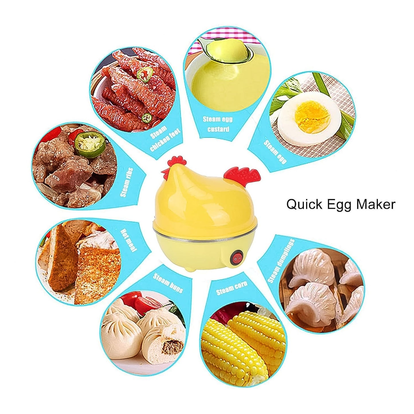 Electric Egg Boiler, Chicken Shaped Egg Kettle / Cooker (1 Pc)