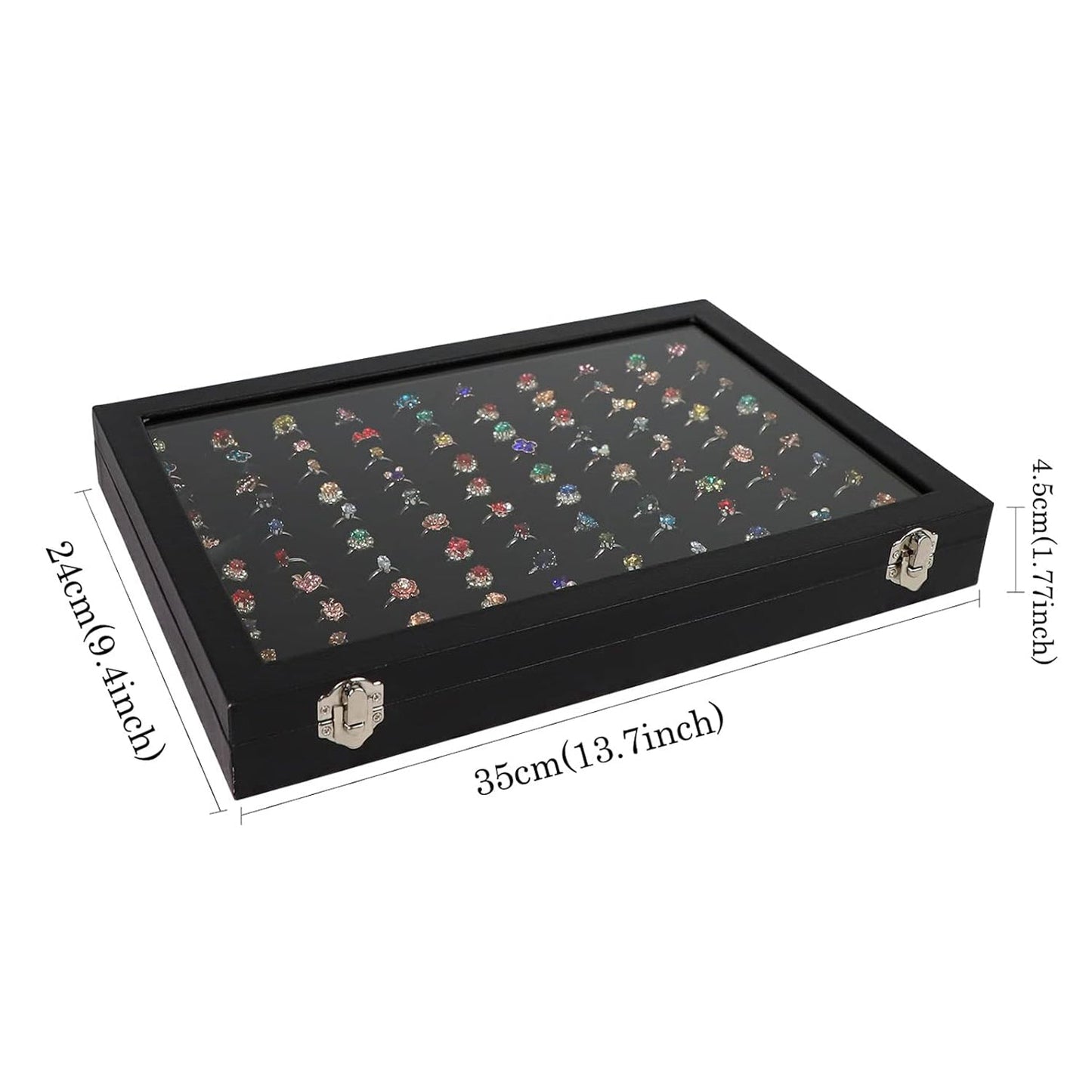 Ring Holder Organizer Box, Jewelry Ring Display Case (35x24 CM)