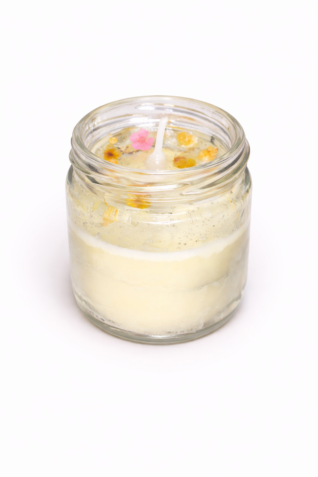 Medium Glass Jar Scented Candles with Transparent wax (approx-85gm)(faded light green)
