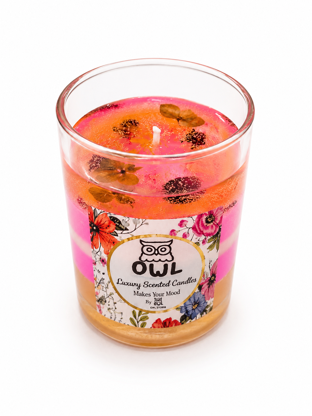 Long Glass Jar Scented Designed Candles with Lid (Strawberry And Vanilla Fragrance)